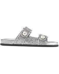 Jimmy Choo - Fayence Glittered Sandals - Lyst