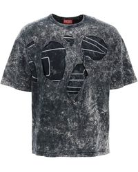 DIESEL - Vernietigde T -shirt Met Schil - Lyst