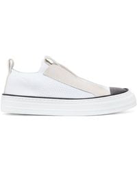 Brunello Cucinelli - Slip On Sneakers With Shiny Toe - Lyst