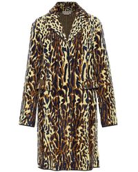 Marni - Abrigo de chenilla de lana con estampado animal amarillo de - Lyst