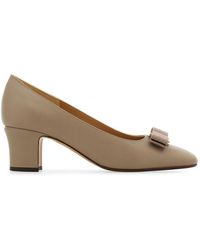 Ferragamo - Vara Bow Pumps Mit Blockabsatz - Lyst