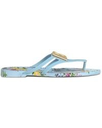 Dolce & Gabbana - Rubber Beachwear Slides With Logo - Lyst