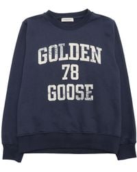 Golden Goose - Journey/ Crewneck Regular Sweatshirt/ Blend Cotton Fleece With Vintage Effect Print - Lyst
