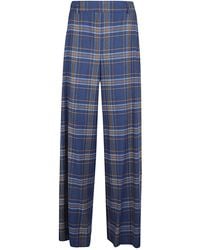 Niu - Wide Leg Checked Trousers - Lyst