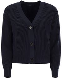 Weekend by Maxmara - Nirvana Ribbed Cotton Yarn Cardigan - Lyst