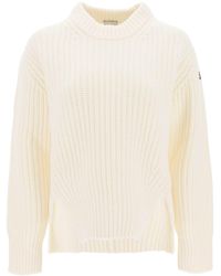 Moncler - Crew Neck Sweater In Carded Wool - Lyst