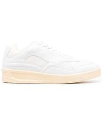 Jil Sander - Witte Leren Low Top Sneakers - Lyst
