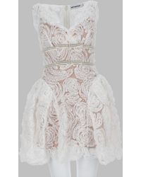 Self-Portrait - Lace Appliqué Mini Dress - Lyst