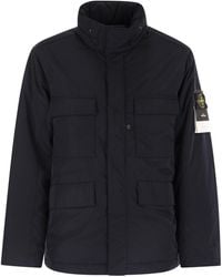 Stone Island - Padded Field Jacket With Anti Drip And Snap Pockets - Lyst
