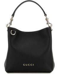 Gucci - Leather Gg Emblem Bucket Bag - Lyst