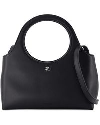Courreges - Sac à épaule du jour saint en cuir noir - Lyst