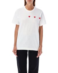 COMME DES GARÇONS PLAY - Three Hearts T-Shirt - Lyst