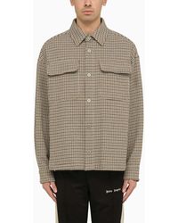 Palm Angels - Checked Cotton Shirt Jacket With Logo - Lyst