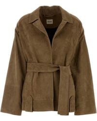 KHAITE - Biscuit Suede Alder Jacket - Lyst