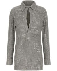 The Attico - Rhinestone Dress Abiti Grigio-Donna - Lyst