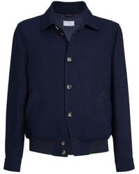 Brunello Cucinelli - Linen And Silk Blend Blouson Jacket - Lyst