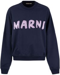 Marni - Cotton Sweatshirt Met Print - Lyst