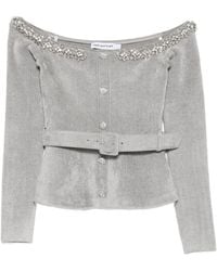 Self-Portrait - Chenille Knit Crystal Trim Top - Lyst