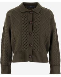 arch4 - Cashmere Cardigan With Cable Knit Pattern - Lyst