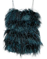 Oséree - Robe Courte À Détails De Plumes - Lyst