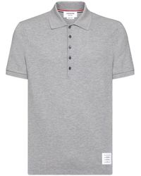 Thom Browne - Polo Con Motivo 4-Bar - Lyst