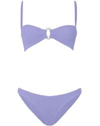 Hunza G - Misty Bikini With Pearl Circle Lilac - Lyst