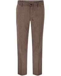 BOSS - Linen Blend Chino Trousers With Drawstring - Lyst