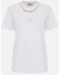 Elisabetta Franchi - Maglietta Con Collana - Lyst