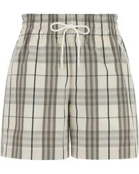 Burberry - Embroidered Poplin Shorts - Lyst