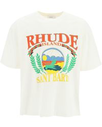 Rhude Camiseta con estampado de silla de playa Algodón blanco
