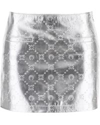 Marine Serre - Moongram mini falda en cuero laminado - Lyst