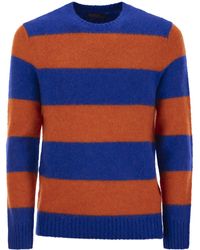 Polo Ralph Lauren - Gestreepte Trui Met Suède Patches - Lyst