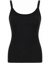 LA ROSE - Tanktop Schwarz - Lyst