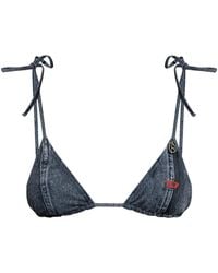 DIESEL - Tatiana Denim Triangle Bikini Top - Lyst