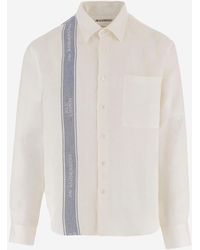 JW Anderson - Jw Anderson Linen Shirt With Linen Shirt With Logo - Lyst