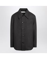 Ami Paris - Anthracite Wool Shirt With Pockets - Lyst