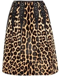 Bottega Veneta - Leopard Print 100% Leather Hair Skirt - Lyst