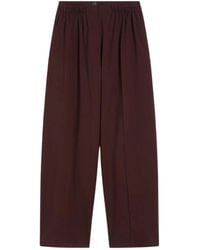 Sportmax - Stretchwollen Broek Met Wijde Pijpen Zwart - Lyst