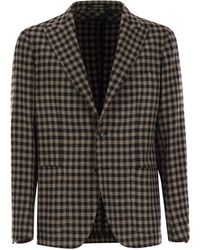 Tagliatore - Houndstooth Virgin Woll Mischjacke - Lyst
