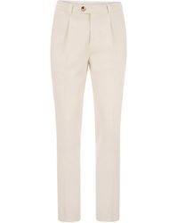 Brunello Cucinelli - Cotton Blend pantalones con dardos - Lyst