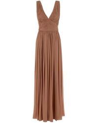 Costarellos - Powder Pink Georgette Anilia Long Dress - Lyst