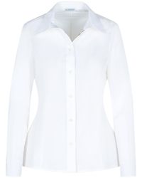 Burberry - 'eliza' Wit Katoenen Popelin Shirt - Lyst