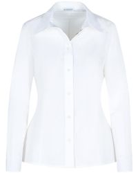 Burberry - 'eliza' Wit Katoenen Popelin Shirt - Lyst