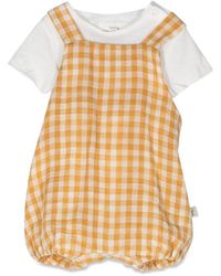 Teddy & Minou - Checkered Romper With T Shirt - Lyst