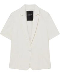 Patrizia Pepe - Giacca Fluida Con Maniche Corte Bianca - Lyst