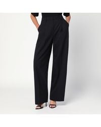 THE LATEST - Wide Leg Wool Blend Trousers - Lyst