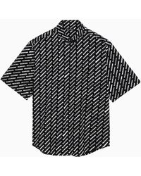 Balenciaga - Button-Down Shirt With Logo Print - Lyst