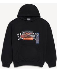 Balenciaga - Bumper Stickers Medium Fit Hoodie - Lyst
