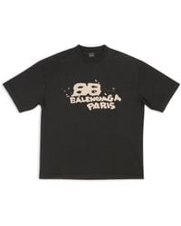 Balenciaga - Camiseta hand-drawn bb icon medium fit - Lyst