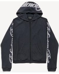 Balenciaga - Cursive Zip-Up Hoodie Regular Fit - Lyst